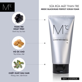 [DÀNH CHO NAM] Sữa Rửa Mặt Than Tre Tẩy Da Chết Đánh Bay Mụn MdoC BLACKHEAD PERFECT SCRUB FOAM