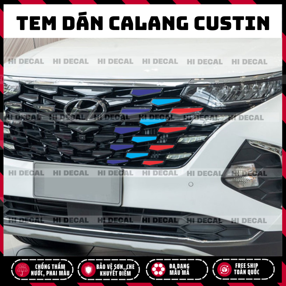 Tem dán calang Custin PQ 3M, decal dán đầu xe Custin trang trí tạo điểm nhấn