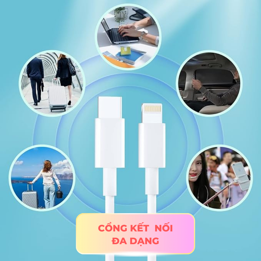 Dây cáp sạc nhanh TKN 20W dài 1m , Cam kết sạc nhanh bảo hành 12 tháng
