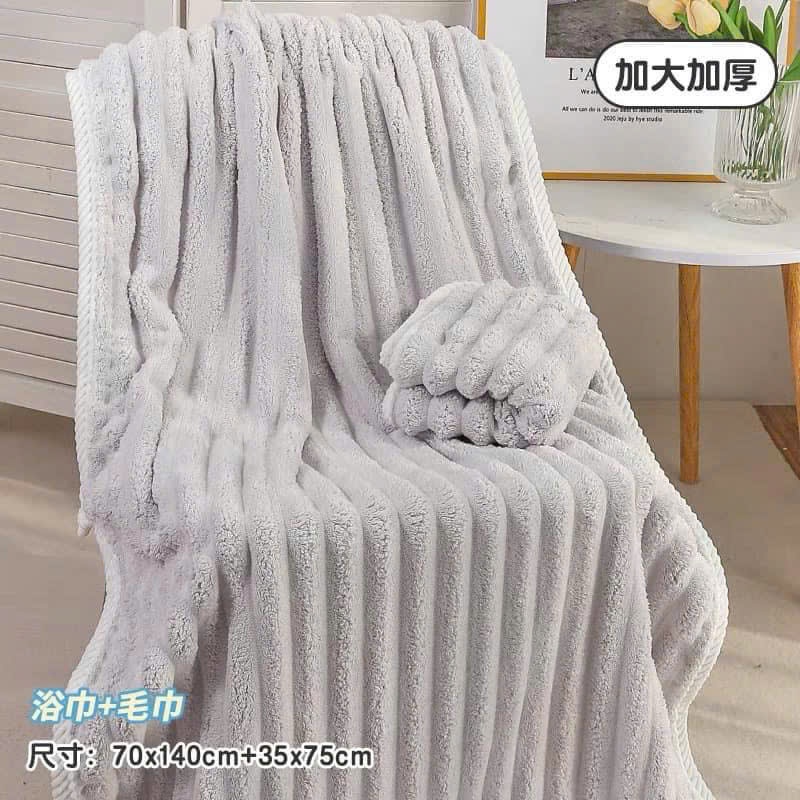Khăn tắm dệt dạng sóng chất liệu cotton siêu thấm hút,kích thước 70*140