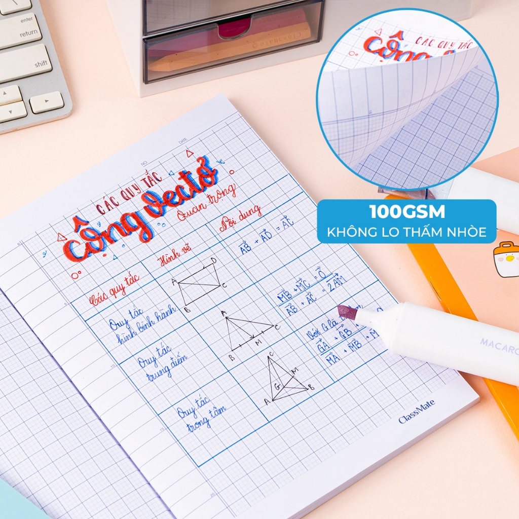 Tập Học Sinh Miền Nam A5 Classmate Vở 4 Ô Ly 100GSM Không Thấm Mực 96 Trang Vở 5 Ô Li 2x2mm Vở Học Sinh Cấp 1 Tập Viết