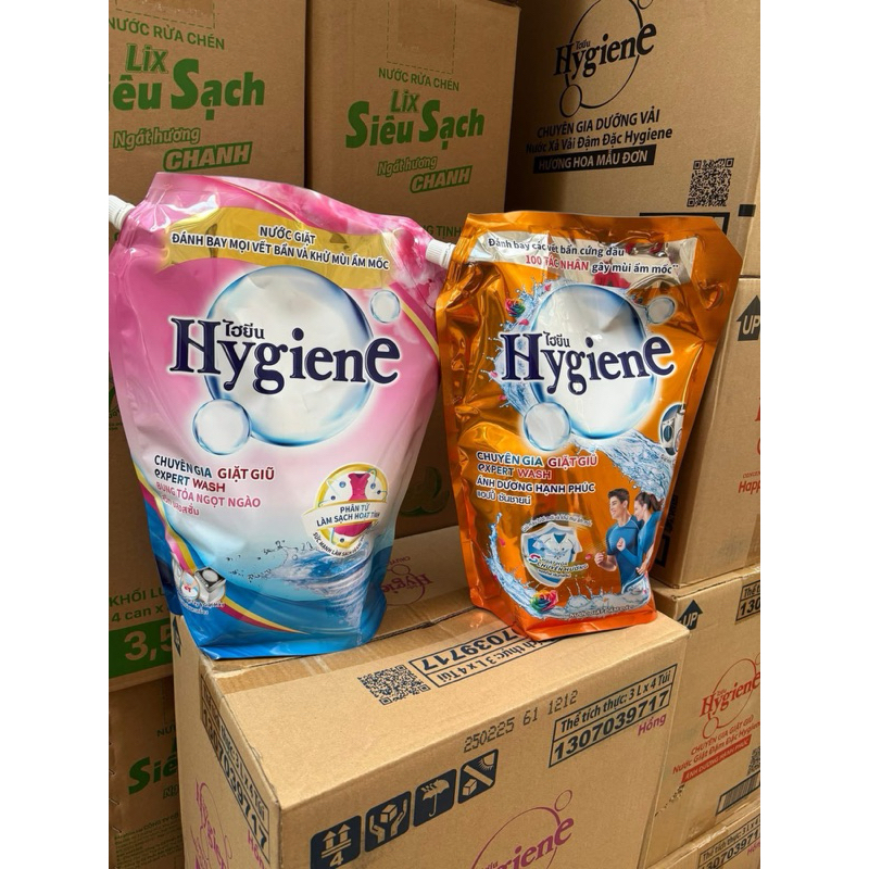 (3kg) Nước giặt Thái Lan Hygiene túi kết hợp xả vải giúp áo quần thơm lâu hàng chính hãng