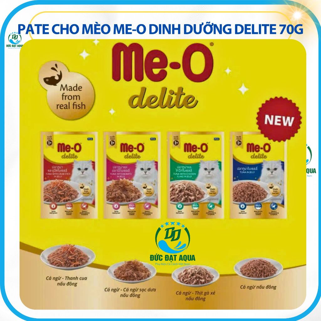Pate Cho Mèo Me-O dinh dưỡng Delite 70g cung cấp thức ăn ngon bổ dưỡng (combo 4 gói ) 3
