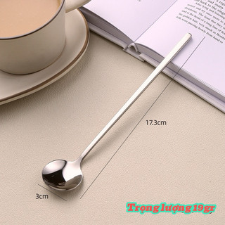Thìa Cà Phê Inox 304 (1 cái ) Dài 17cm Đầu Tròn Dùng Cho Các Thức Uống Có Đá Và Không Đá