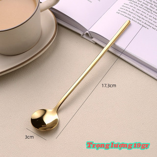 Thìa Cà Phê Inox 304 (1 cái ) Dài 17cm Đầu Tròn Dùng Cho Các Thức Uống Có Đá Và Không Đá