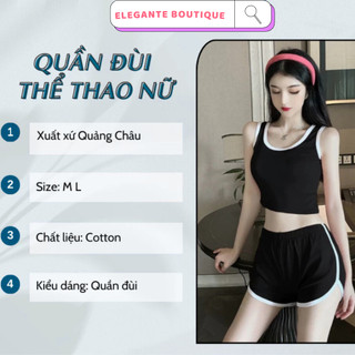 Quần Đùi Nữ Phối Viền Siêu Tôn Dáng ELEGANTE Co Giãn, Thoải Mái, Chất Vải Mát Lạnh