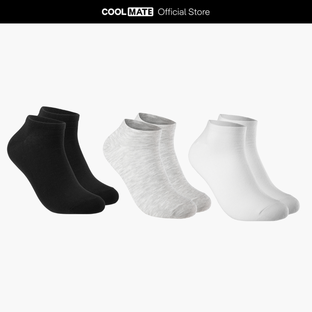 [MUA 2 GIẢM 5%][Không đổi trả]Pack 3 Tất cổ ngắn TC Coolmate basic thấm hút thoáng khí Coolmate