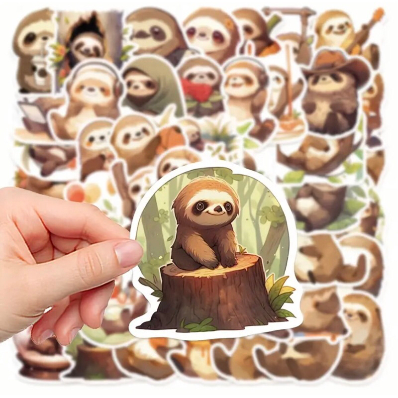 set 100 sticker chú Siêu Siêu Lười vô tri Hoạt Hình Dễ Thương Gián Dán Chống Thấm Nước DIY Cho Vỏ Điện Thoại Laptop Xe