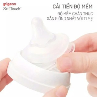 Núm ty Cổ Rộng Pigeon siêu mềm Plus thế hệ III (2 cái/vỉ)