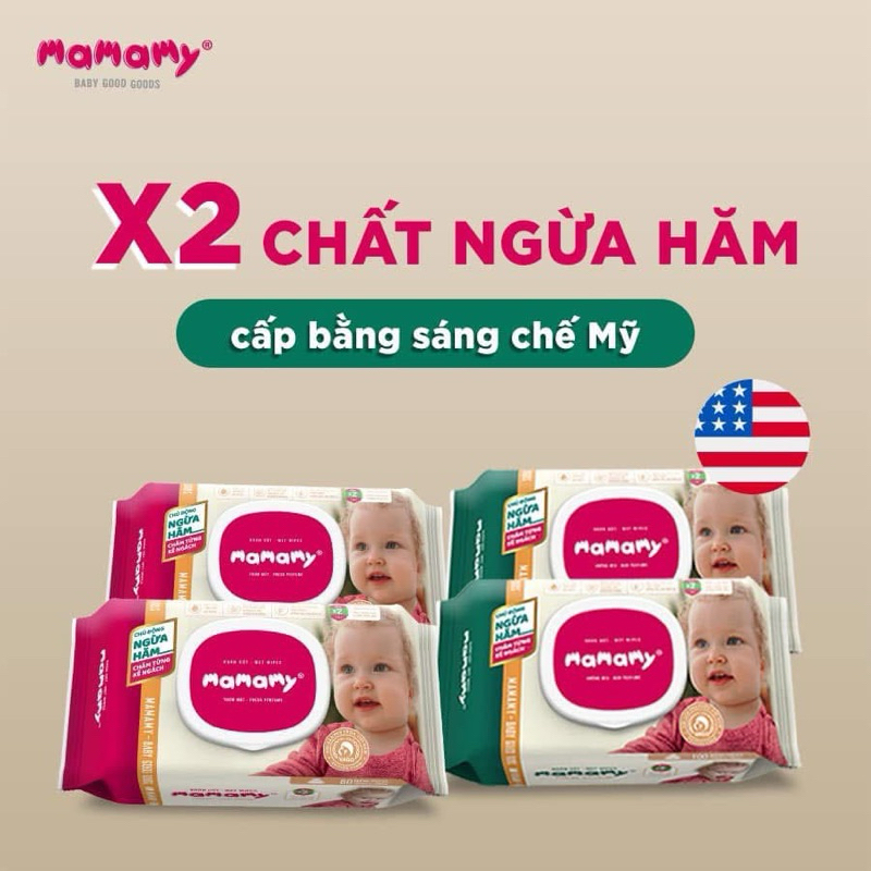 Khăn ướt Mamamy 100 tờ cho bé