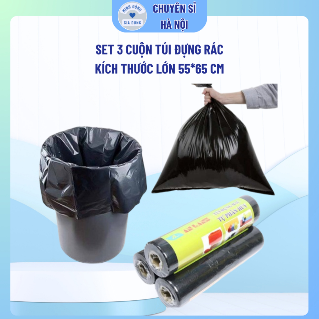túi đựng rác tự hủy sinh học tiện dụng, tiết kiệm Kích Thước Lớn 55*65 ...