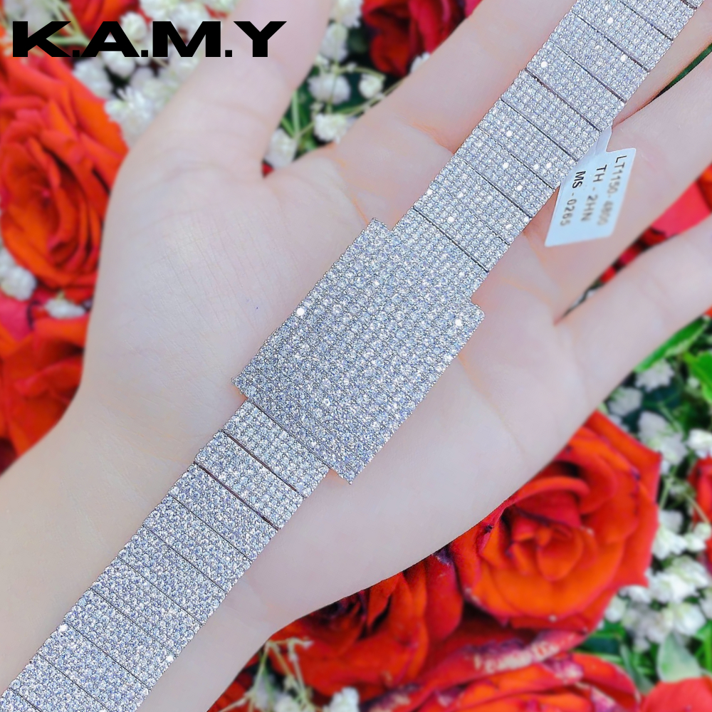 Vòng Tay Đính Đá Cao Cấp – Mẫu Hoa Khối Pha Lê Lấp Lánh | K.A.M.Y