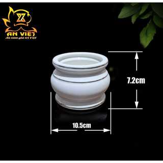 Lư Hương Gốm Sứ Men Trắng Viền Vàng - Bát Hương - Nội Thất An Việt - 1515T