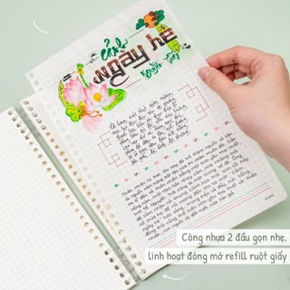 KLONG - Sổ CARO / LINE Còng nhựa 2 đầu Lite Binder B5 - Bìa nhựa PP 120 trang - MS: 806 - 807 ♥ Ruột Ô Vuông / Kẻ ngang♥