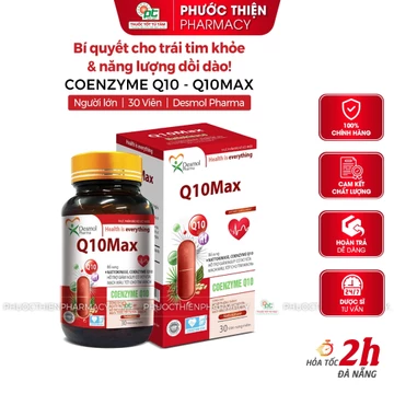 Viên bổ tim Coq10 hỗ trợ tim mạch Q10Max Lọ 30 viên - Coenzyme Q10