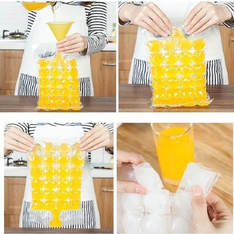 Set 10 Túi Nilong Làm Đá Viên 24 ô,Làm Kem Vô Cùng Tiện Lợi