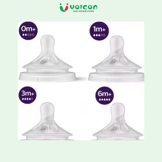 [Phiên Bản Mới] Set 2 Núm ti Philips Avent Natural mẫu mới đủ size cho bé