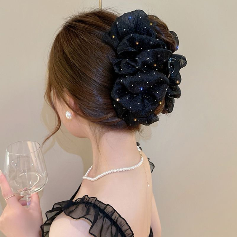 Kẹp tóc De Merci Accessoris nơ phồng bồng bềnh lớn, kẹp nơ bong bóng phong cách tiểu thư Hàn Quốc sang trọng