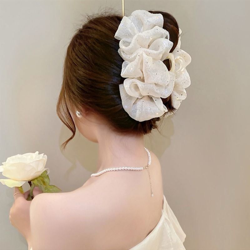 Kẹp tóc De Merci Accessoris nơ phồng bồng bềnh lớn, kẹp nơ bong bóng phong cách tiểu thư Hàn Quốc sang trọng