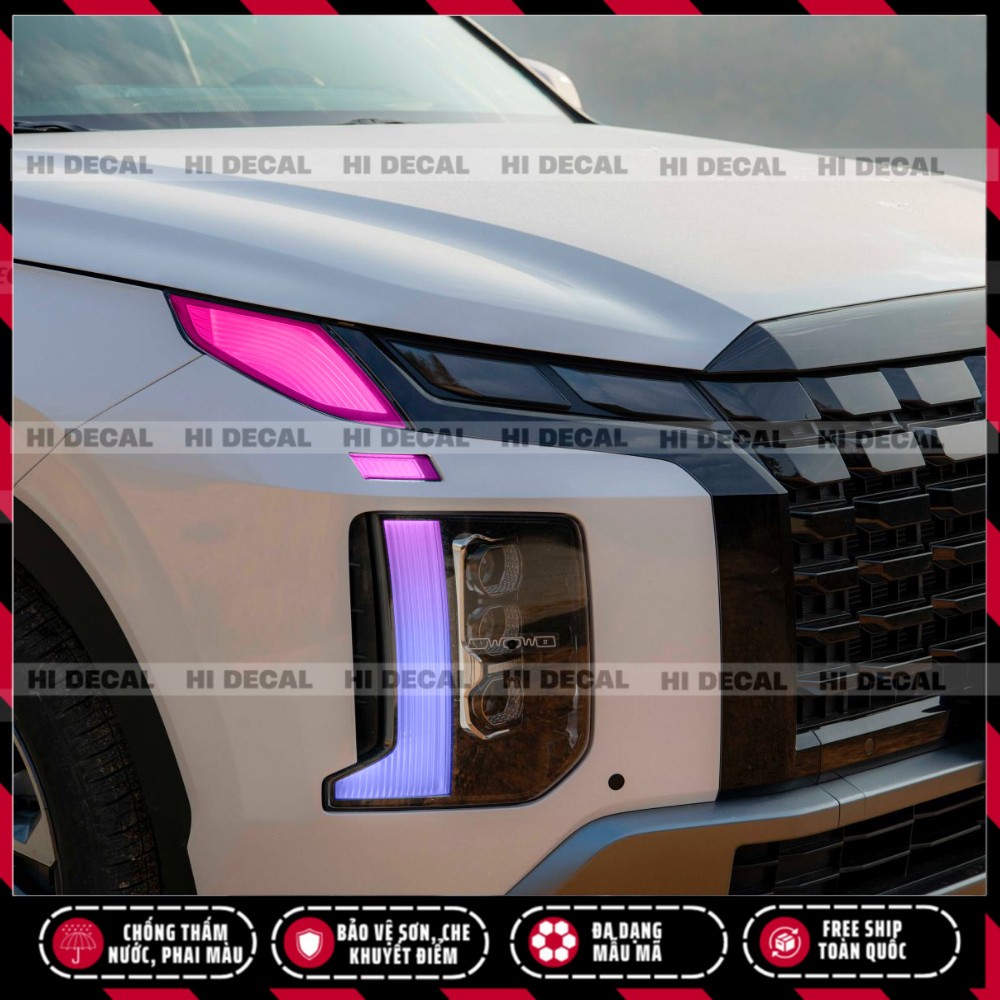 Tem dán đèn Palisade, decal đổi màu đèn Hyudai Palisade tem dán đèn trang trí xe chống nước bền màu, bảo vệ đèn