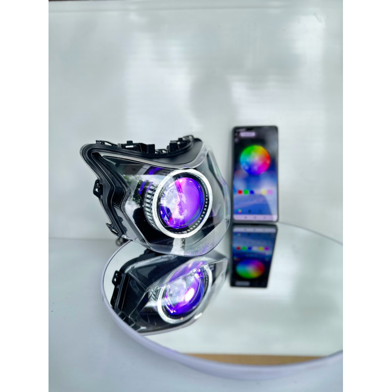 Bi cầu Vision 2021-2025 Độ Sẵn Pha Chính hãng Bi E11+ Và Bi M10 Mắt Quỷ App + Vòng 3D Trắng ( Bảo Hành 24 Tháng )
