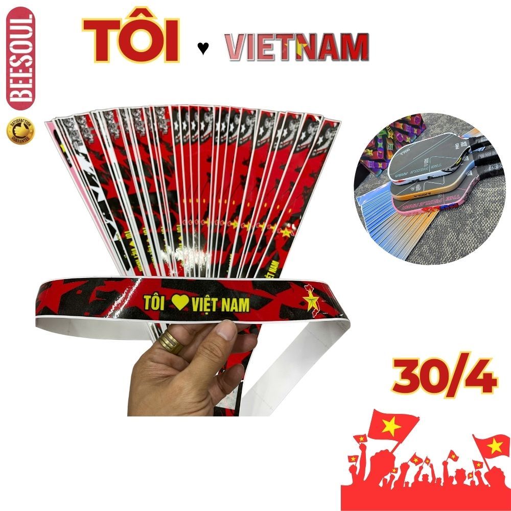 Dán viền vợt Pickleball 2/9 Tôi ♥️ Việt Nam 30/4 1/5 hưởng ứng ngày giải phóng đất nước trọn niềmvui