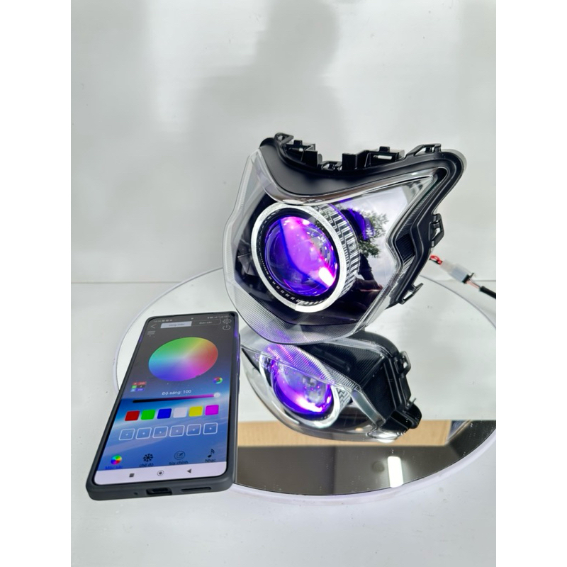 Bi cầu Vision 2021-2025 Độ Sẵn Pha Chính hãng Bi E11+ Và Bi M10 Mắt Quỷ App + Vòng 3D Trắng ( Bảo Hành 24 Tháng )