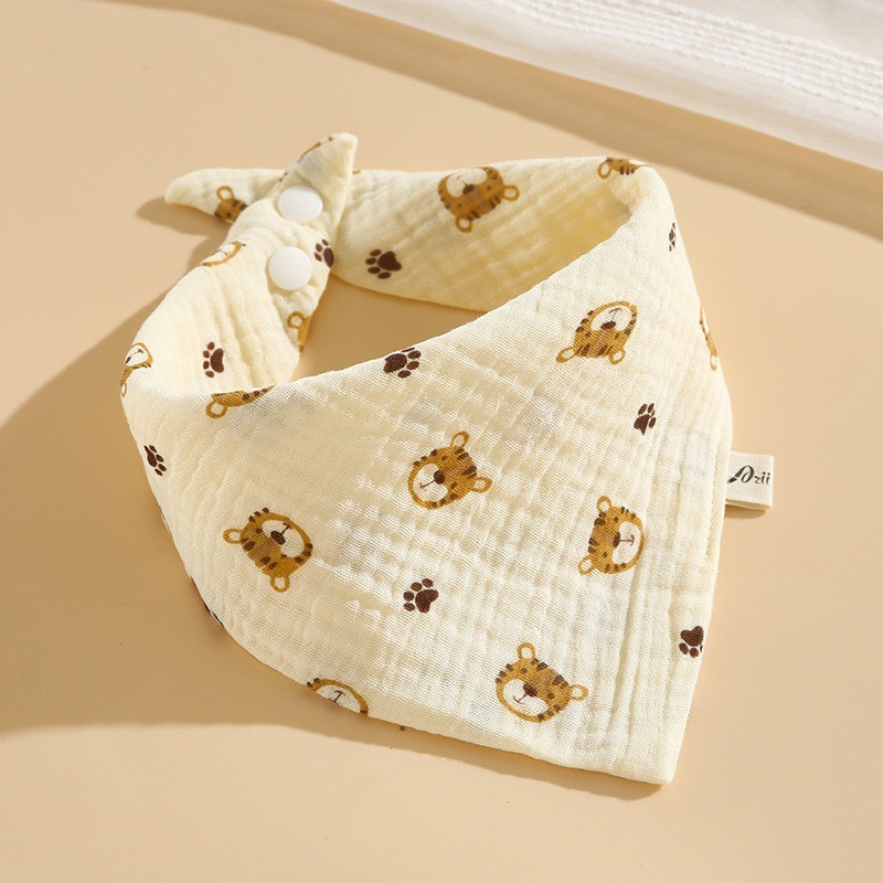 Sét 5c yếm tam giác xô MUSLIN cho bé 4 lớp cao cấp mềm mại saubabi