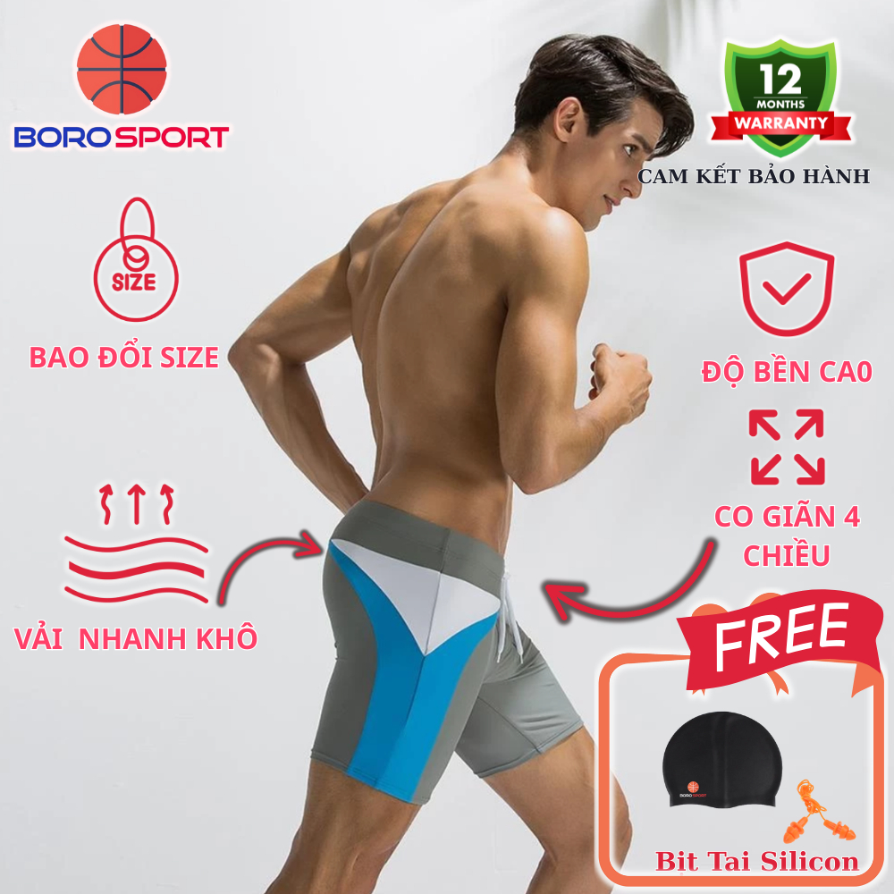 Ảnh Quần Bơi Nam Boxer Tặng Kèm NÓN BƠI | Chất Liệu Superfine Polyester Thoáng Khí | Cleacco Deenyt – Boro Sport | Mẫu Mới 2 1