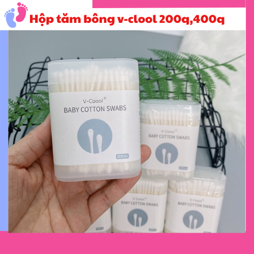 Hộp Tăm Bông Ngoáy Tai 2 Đầu Vệ Sinh Tai, Mũi Kháng Khuẩn  Bông Tăm Cho Bé saubabi