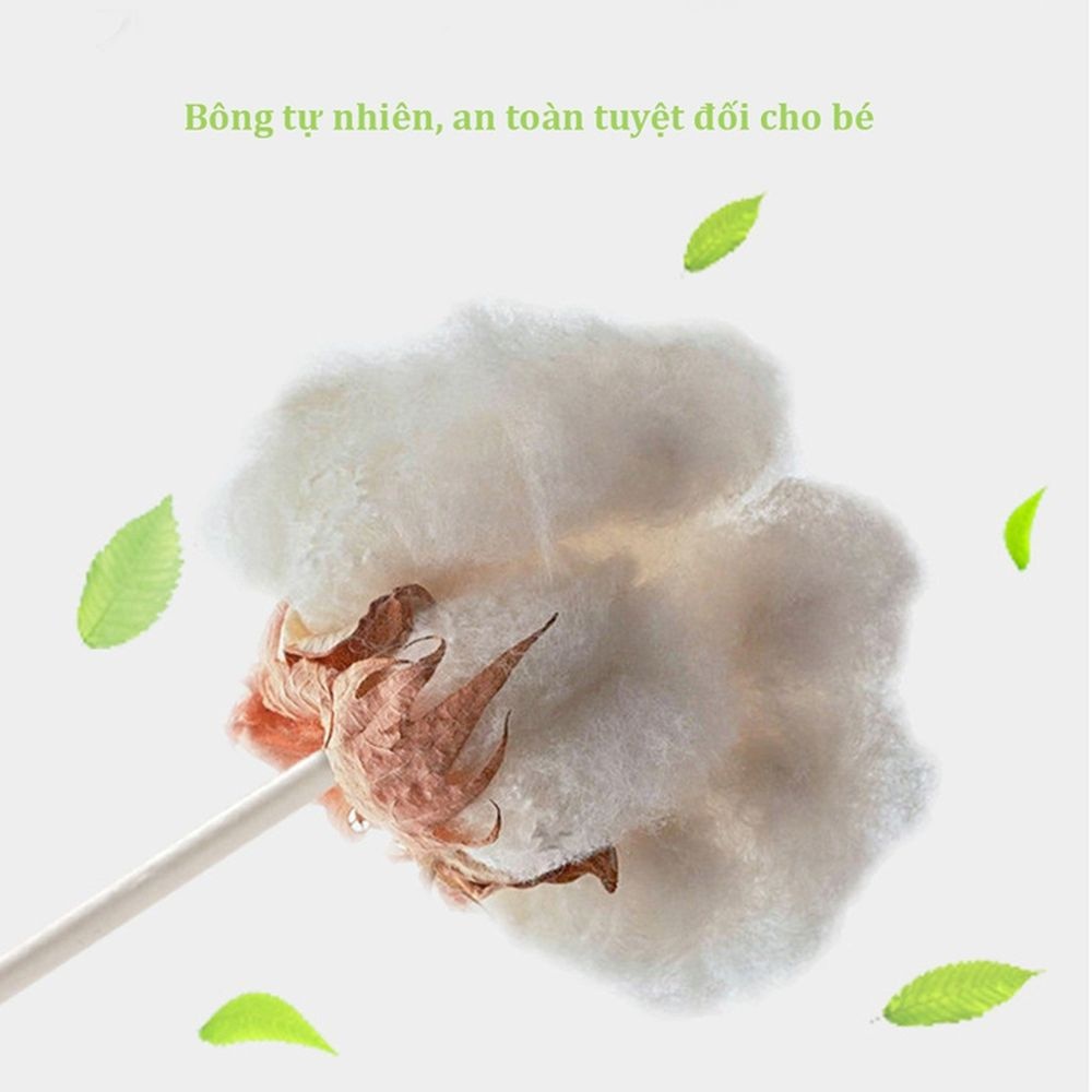 Hộp Tăm Bông Ngoáy Tai 2 Đầu Vệ Sinh Tai, Mũi Kháng Khuẩn  Bông Tăm Cho Bé saubabi