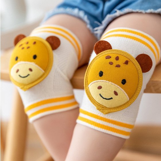 Tất bọc Bảo Vệ Đầu Gối chất len lưới thoáng mát Hình Thú Đáng Yêu Cho Bé Tập Bò, Tập Đi saubabi