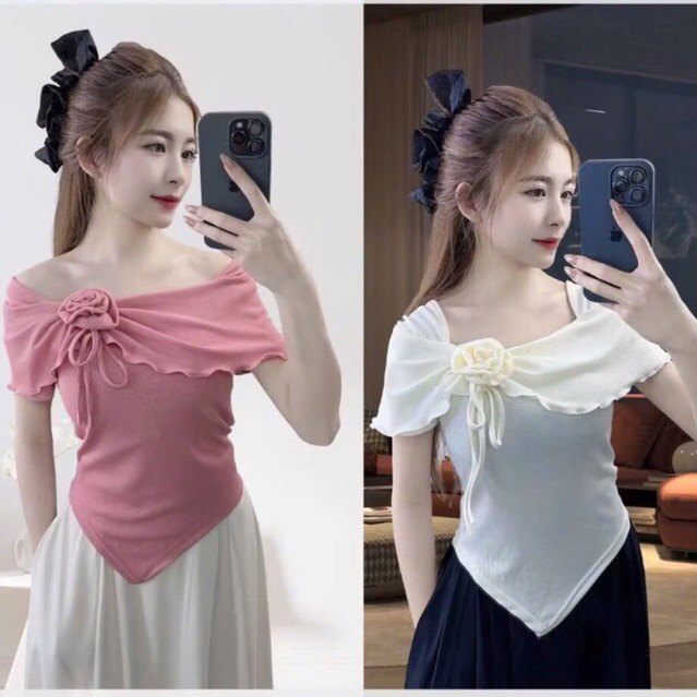 CÓ BIGSIZE - Áo kiểu tiểu thư  tay ngắn đính hoa mặc được nhiều kiểu A297 | BigBuy360 - bigbuy360.vn