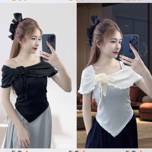 CÓ BIGSIZE - Áo kiểu tiểu thư  tay ngắn đính hoa mặc được nhiều kiểu A297 | BigBuy360 - bigbuy360.vn
