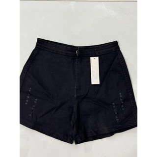 Quần short jean nữ đen rách nhẹ gấu tua rua | Quần short nữ form đẹp, tôn dáng, chất jean mềm co giãn
