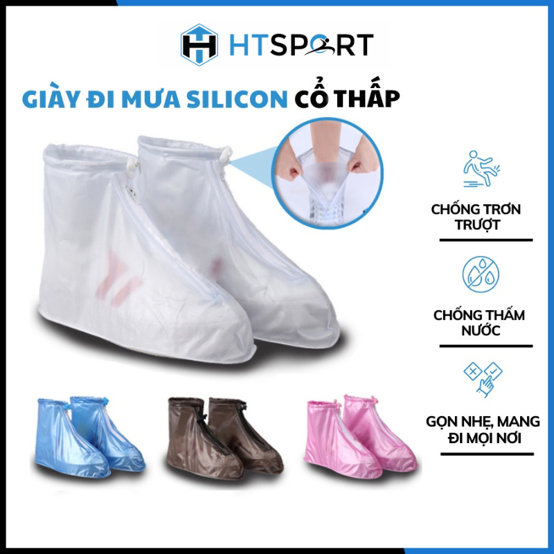 Giày Đi Mưa Nam Nữ, Ủng Đi Mưa Silicon Bảo Vệ Giày Chống Thấm Nước, Đế Cao Su Chống Trượt