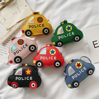 Túi đeo chéo cho bé gái, bé trai hình ô tô cảnh sát hoạ tiết police