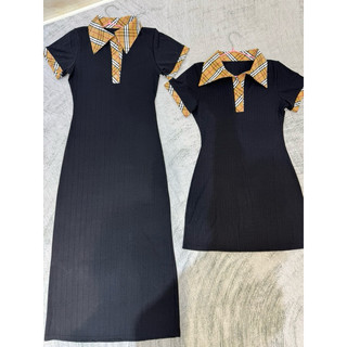 Combo 2 đầm body đen phối caro dáng ngắn & dài form ôm size L & XL | Váy Tâm Thái tôn dáng
