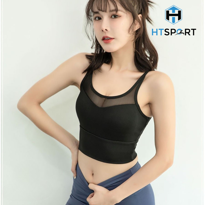 Áo Thun Tập Gym Nữ Không Tay Phối Lưới, Áo Thể Thao AG02 Ôm Body Co Giãn 4 Chiều Có Lót Ngực Tập Yoga, Aerobic
