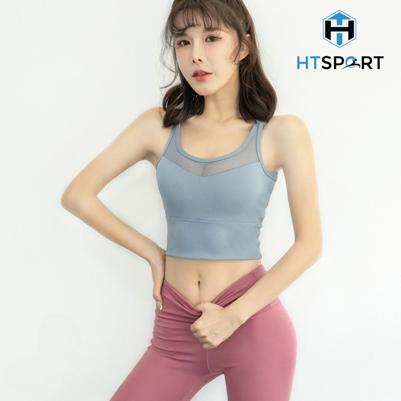 Áo Thun Tập Gym Nữ Không Tay Phối Lưới, Áo Thể Thao AG02 Ôm Body Co Giãn 4 Chiều Có Lót Ngực Tập Yoga, Aerobic