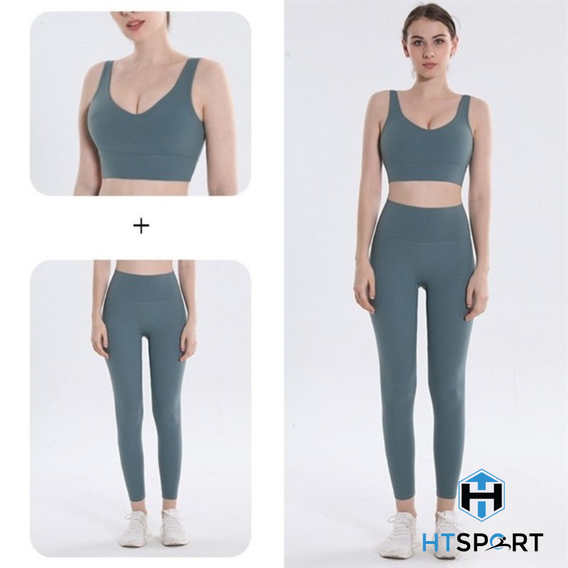 Bộ Quần Áo Tập Gym Nữ, Set Đồ Thun BTG01 Tập Thể Thao, Yoga, Aerobic Ôm Body Tôn Dáng Lưng Cao Có Mút Ngực