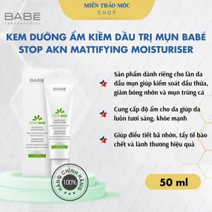 Kem dưỡng ẩm giảm nhờn ngừa mụn BABE Stop AKN Mattifying Moisturiser 50ml