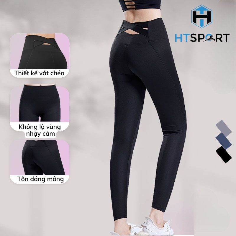 Quần Tập Gym Nữ Dây Đan Chéo, Quần Thun Thể Thao QG03 Co Giãn 4 Chiều Lưng Cao Ôm Body Tập Yoga, Aerobic