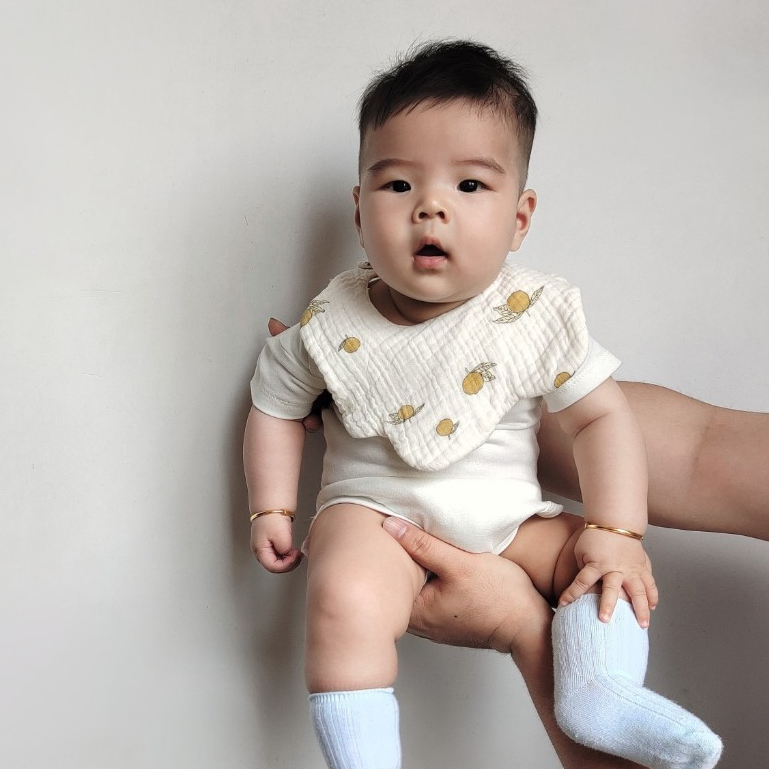 Yếm xô MUSLIN TRÒN XOAY KÈM CHỐNG THẤM cho bé cao cấp mềm mại saubabi