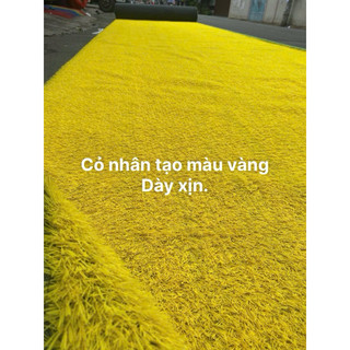 Thảm cỏ nhân tạo màu vàng cao cấp, combo 10-50m vuông, trải sân khấu rạp cưới trang trí bền đẹp.