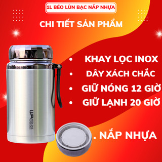 [Tặng túi] Bình giữ nhiệt 1500ml inox 304, bình nước giữ nhiệt lạnh hơn 20 giờ, giữ nóng hơn 12 giờ, có dây treo