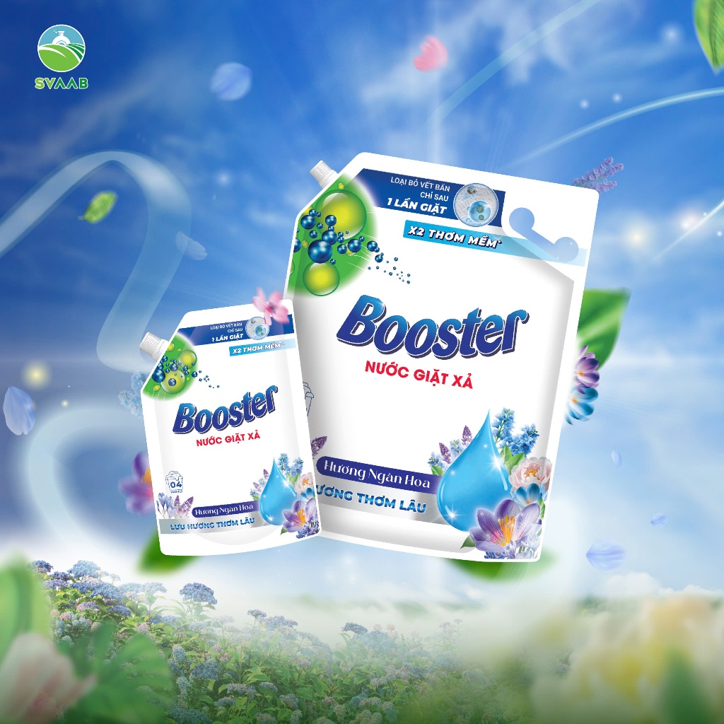 Nước giặt xả Booster hương Ngàn Hoa túi 3.5kg TẶNG túi mini 250ml