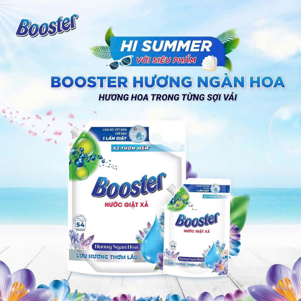 Nước giặt xả Booster hương Ngàn Hoa túi 3.5kg TẶNG túi mini 250ml