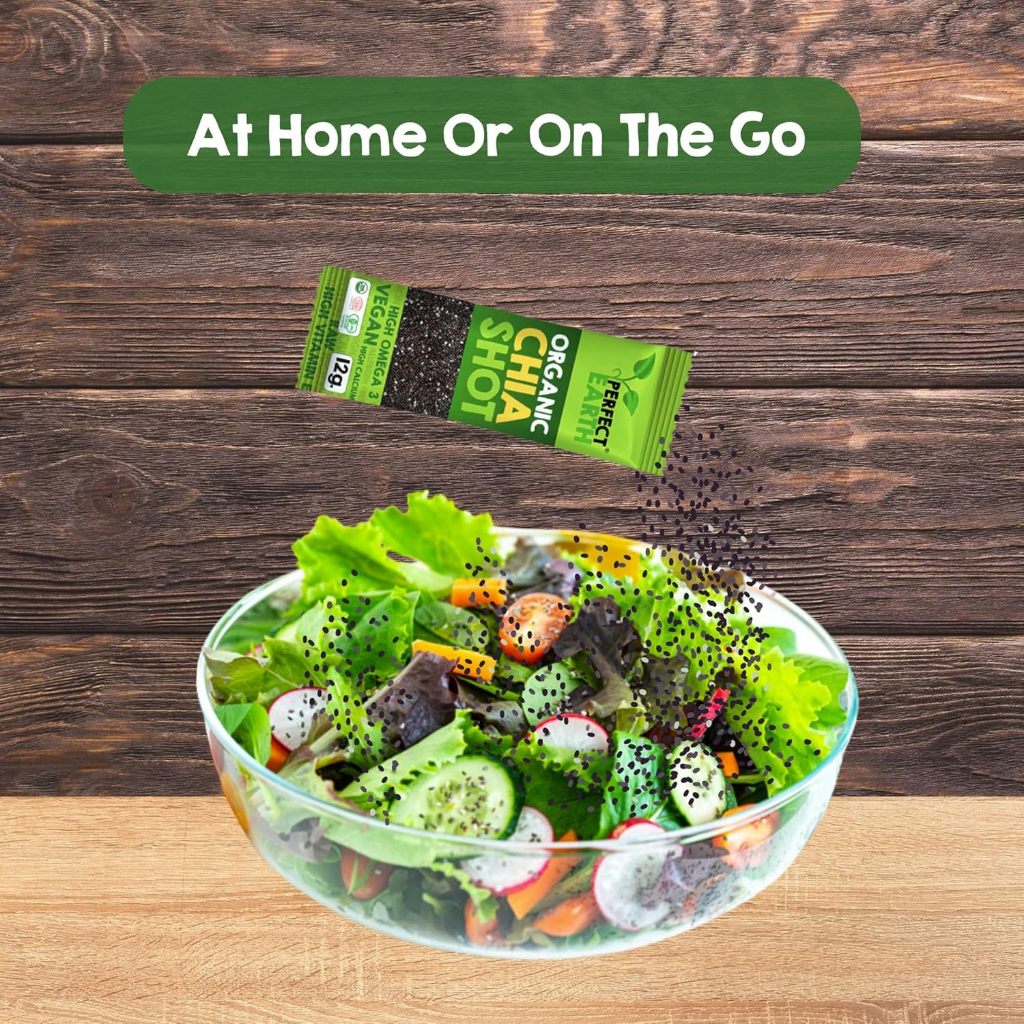 Hạt chia hữu cơ Perfect Earth 144g Organic Chia Whole Seeds (12 gói nhỏ x 12gr)