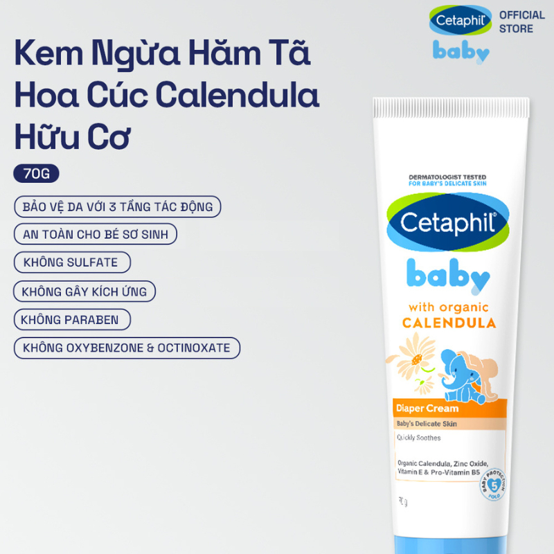 Ảnh Kem chống hăm tã dịu lành CETAPHIL BABY DIAPER CREAM CALENDULA 70G 1